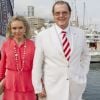 Roger Moore et  Cristina Tholstrup, sa quatrième femme, en juin 2012 à Monte Carlo.