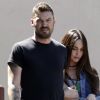 Exclusif - Brian Austin Green et sa femme Megan Fox, enceinte, quittent le restaurant Casa Vega à Sherman Oaks. Le 13 septembre 2012.