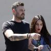 Exclusif - Megan Fox, enceinte, quitte le restaurant Casa Vega au bras de son mari Brian Austin Green. Sherman Oaks, le 13 septembre 2012.