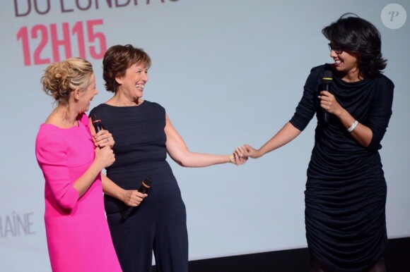 Laurence Ferrari, Roselyne Bachelot et Audrey Pulvar à Paris, le 20 septembre 2012.