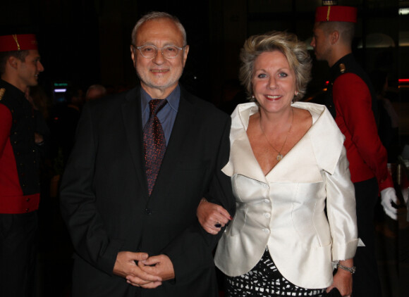 Françoise Laborde et son mari lors du 27e Gala de l'aide à l'enfant refugié à Paris le 24 Septembre 2012
