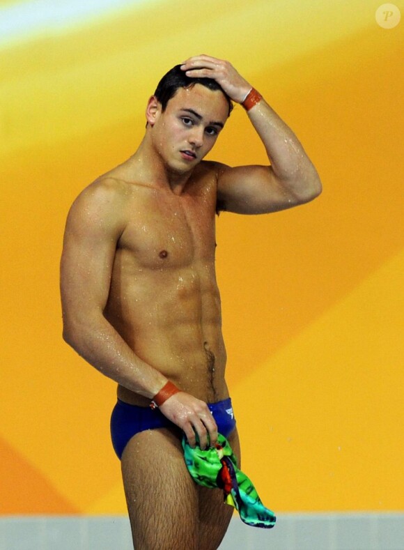 Tom Daley lors des 18e FINA Visa Diving World Cup à l'Aquatics Centre de Londres le 23 février 2012