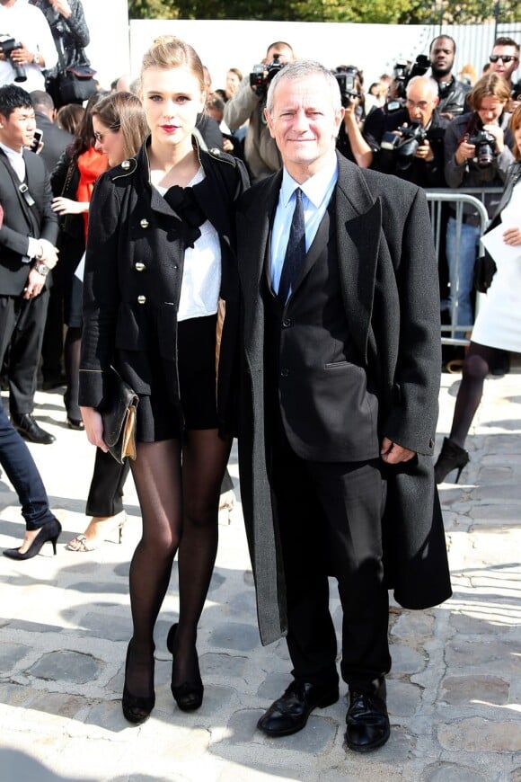 Gaïa Weiss et Francis Huster au défilé Dior à Paris le 28 septembre 2012