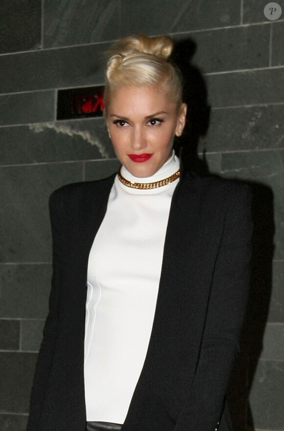 Gwen Stefani quitte le restaurant Hakkasan après avoir dîné avec sa belle-fille Daisy Lowe. Londres, le 28 septembre 2012.