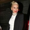 La ravissante Gwen Stefani quitte le restaurant Hakkasan dans le quartier de Mayfair après un dîner avec sa belle-fille Daisy Lowe. Londres, le 28 septembre 2012.