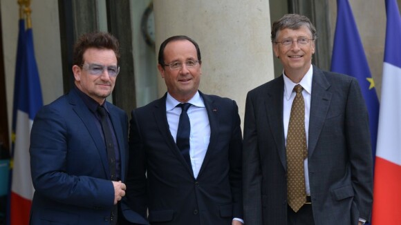 François Hollande : Avec Bono et Bill Gates à l'Élysée, contre la pauvreté