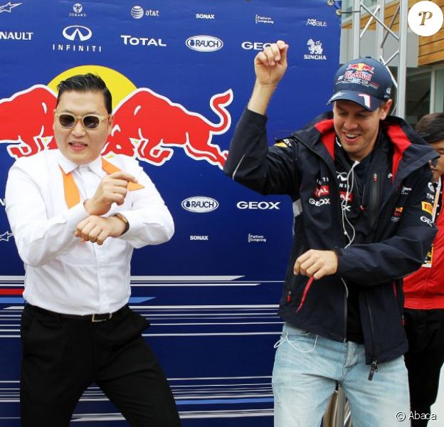 Mark Webber et Sebastian Vettel se sont mis à danser le très improbable Gangnam Style avec son non moins probable auteur, Psy à l'issue du Grand Prix de Corée à Yeongam le 14 octobre 2012 où ils ont respectivement terminé second et premier.