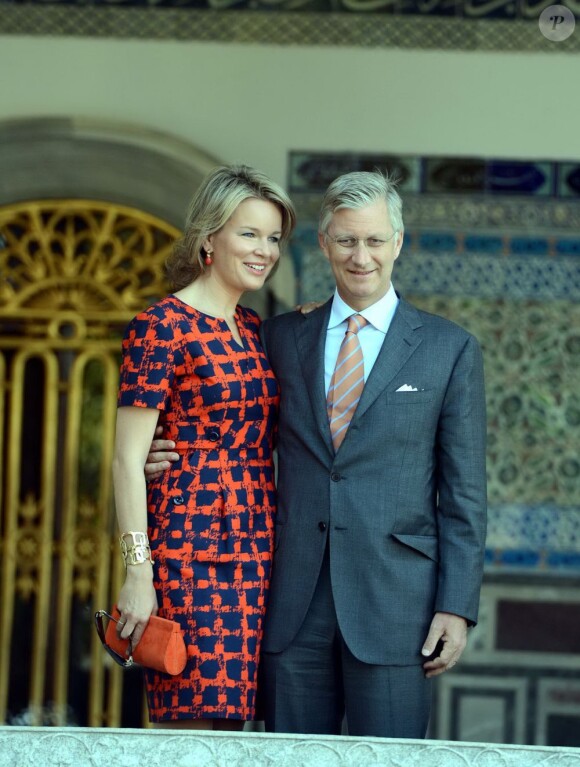 Le prince Philippe et la princesse Mathilde de Belgique au palais ottoman Topkapi le 16 octobre lors de leur visite officielle en Turquie, du 15 au 19 octobre 2012.