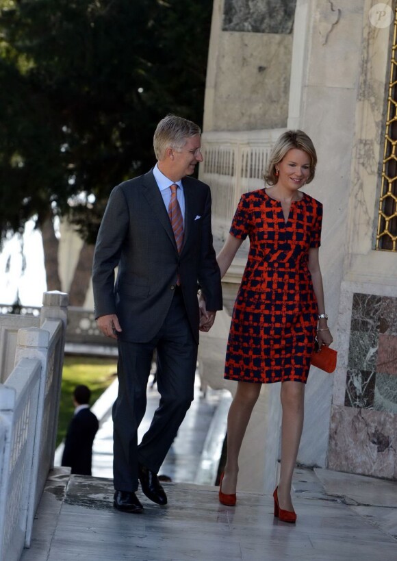 Le prince Philippe et la princesse Mathilde de Belgique au palais ottoman Topkapi le 16 octobre lors de leur visite officielle en Turquie, du 15 au 19 octobre 2012.