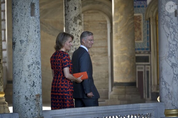 Le prince Philippe et la princesse Mathilde de Belgique au palais ottoman Topkapi le 16 octobre lors de leur visite officielle en Turquie, du 15 au 19 octobre 2012.