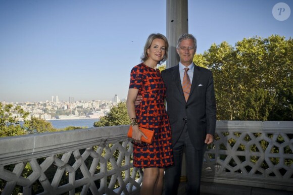 Le prince Philippe et la princesse Mathilde de Belgique au palais ottoman Topkapi le 16 octobre lors de leur visite officielle en Turquie, du 15 au 19 octobre 2012.