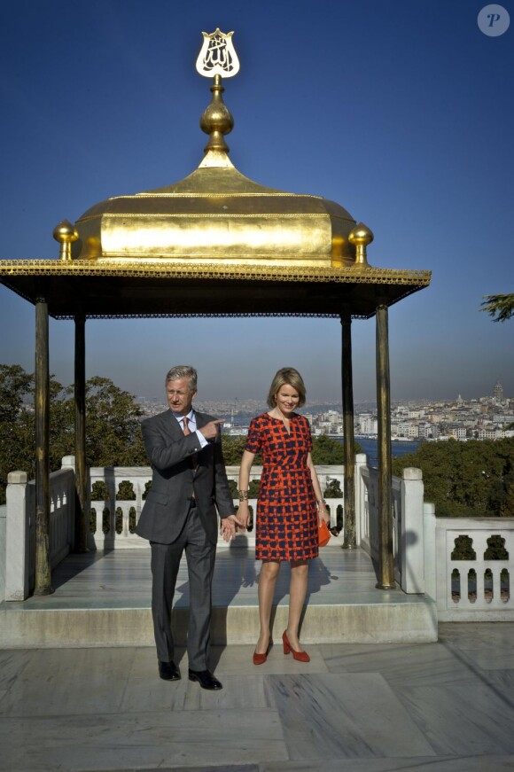 Le prince Philippe et la princesse Mathilde de Belgique lors de leur visite officielle en Turquie, du 15 au 19 octobre 2012.