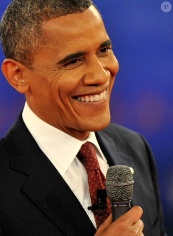 Barack Obama lors du deuxième débat télévisé pour l’élection présidentielle américaine le 17 octobre 2012.