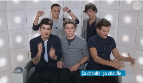 Les One Direction dans La Boîte à questions sur Canal+, le mercredu 17 octobre 2012.