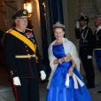 Le roi Harald V et la reine Sonja de Norvège - Arrivée des invités au dîner de gala organisé au Palais Grand-Ducal, à l'occasion du mariage du prince Guillaume de Luxembourg et la comtesse Stéphanie de Lannoy à Luxembourg, le 19 octobre 2012.
