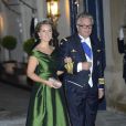 Le prince Laurent et la princesse Claire de Belgique - Arrivée des invités au dîner de gala organisé au Palais Grand-Ducal, à l'occasion du mariage du prince Guillaume de Luxembourg et la comtesse Stéphanie de Lannoy à Luxembourg, le 19 octobre 2012.