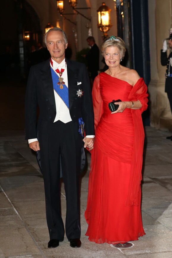 L'archiduchesse Marie-Astrid d'Autriche et l'archiduc Carl Christian - Arrivée des invités au dîner de gala organisé au Palais Grand-Ducal, à l'occasion du mariage du prince Guillaume de Luxembourg et la comtesse Stéphanie de Lannoy à Luxembourg, le 19 octobre 2012.