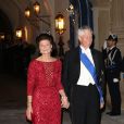 Le prince Nikolaus et la princesse Margaretha de Liechtenstein - Arrivée des invités au dîner de gala organisé au Palais Grand-Ducal, à l'occasion du mariage du prince Guillaume de Luxembourg et la comtesse Stéphanie de Lannoy à Luxembourg, le 19 octobre 2012.