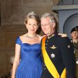 Le prince Philippe et la princesse Mathilde de Belgique - Arrivée des invités au dîner de gala organisé au Palais Grand-Ducal, à l'occasion du mariage du prince Guillaume de Luxembourg et la comtesse Stéphanie de Lannoy à Luxembourg, le 19 octobre 2012.