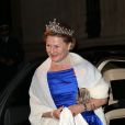 La reine Sonja de Norvège - Arrivée des invités au dîner de gala organisé au Palais Grand-Ducal, à l'occasion du mariage du prince Guillaume de Luxembourg et la comtesse Stéphanie de Lannoy à Luxembourg, le 19 octobre 2012.