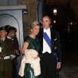La princesse Astrid de Belgique et son époux l'archiduc Lorenz - Arrivée des invités au dîner de gala organisé au Palais Grand-Ducal, à l'occasion du mariage du prince Guillaume de Luxembourg et la comtesse Stéphanie de Lannoy à Luxembourg, le 19 octobre 2012.