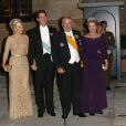 Le diadoque Pávlos et la princesse Marie-Chantal de Grèce, le roi Constantin et la reine Anne-Marie de Grèce - Arrivée des invités au dîner de gala organisé au Palais Grand-Ducal, à l'occasion du mariage du prince Guillaume de Luxembourg et la comtesse Stéphanie de Lannoy à Luxembourg, le 19 octobre 2012.