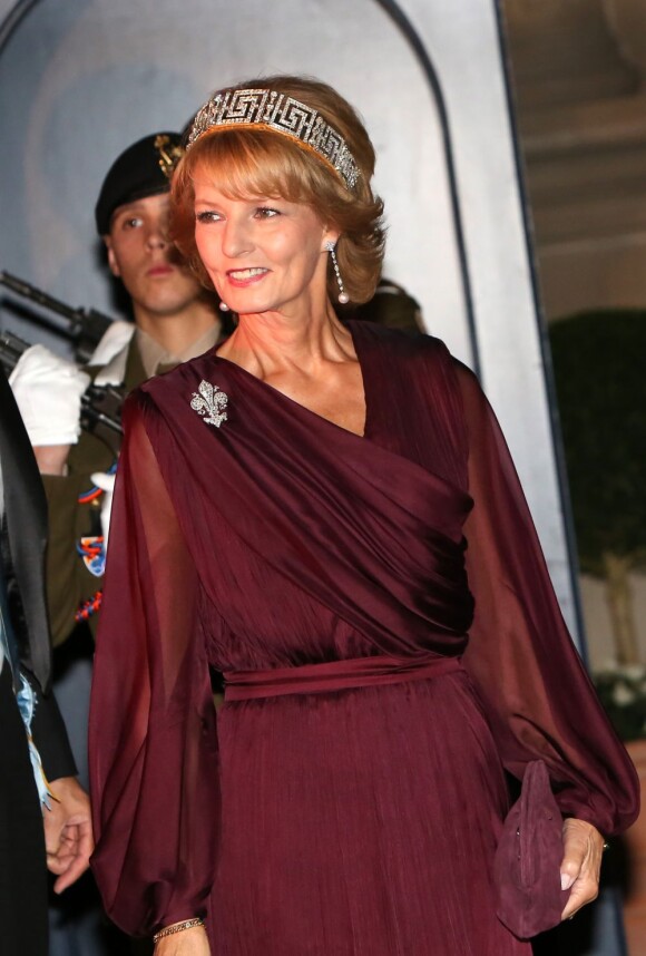 La princesse Margarita de Roumanie - Arrivée des invités au dîner de gala organisé au Palais Grand-Ducal, à l'occasion du mariage du prince Guillaume de Luxembourg et la comtesse Stéphanie de Lannoy à Luxembourg, le 19 octobre 2012.