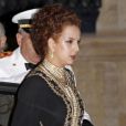 La princesse Lalla Salma du Maroc - Arrivée des invités au dîner de gala organisé au Palais Grand-Ducal, à l'occasion du mariage du prince Guillaume de Luxembourg et la comtesse Stéphanie de Lannoy à Luxembourg, le 19 octobre 2012.