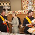 Le grand duc Henri de Luxembourg et la comtesse Stéphanie de Lannoy, et le prince Guillaume de Luxembourg à l'occasion du mariage du prince Guillaume de Luxembourg et la comtesse Stéphanie de Lannoy à Luxembourg, le 19 octobre 2012.