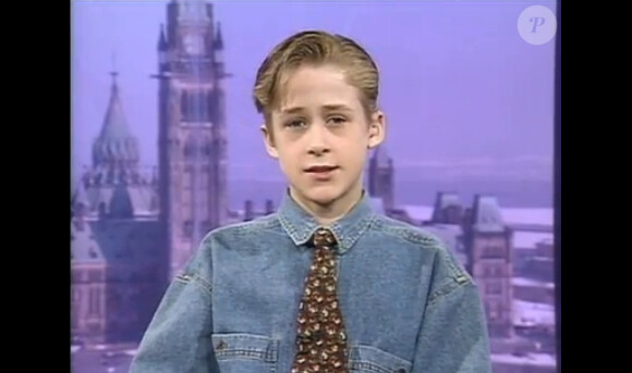 Ryan Gosling à 12 ans, interview par la chaîne CTV dans l'émission Canada AM à propos de son rôle dans le show Disney Musketeers.