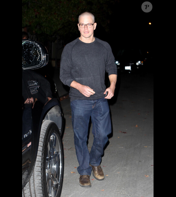 Ben Affleck et Matt Damon sortent d'un rendez-vous professionnel à Santa Monica, le 24 octobre 2012