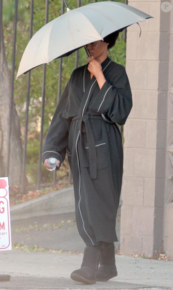 Zoe Saldana métamorphosée en Nina Simone pour le film Nina de Cynthia Mort, tourné à Los Angeles, le 25 octobre 2012.