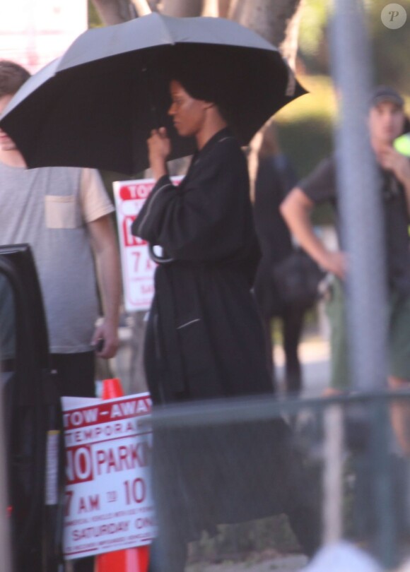 Zoe Saldana métamorphosée en Nina Simone pour le film Nina de Cynthia Mort, tourné à Los Angeles, le 25 octobre 2012.