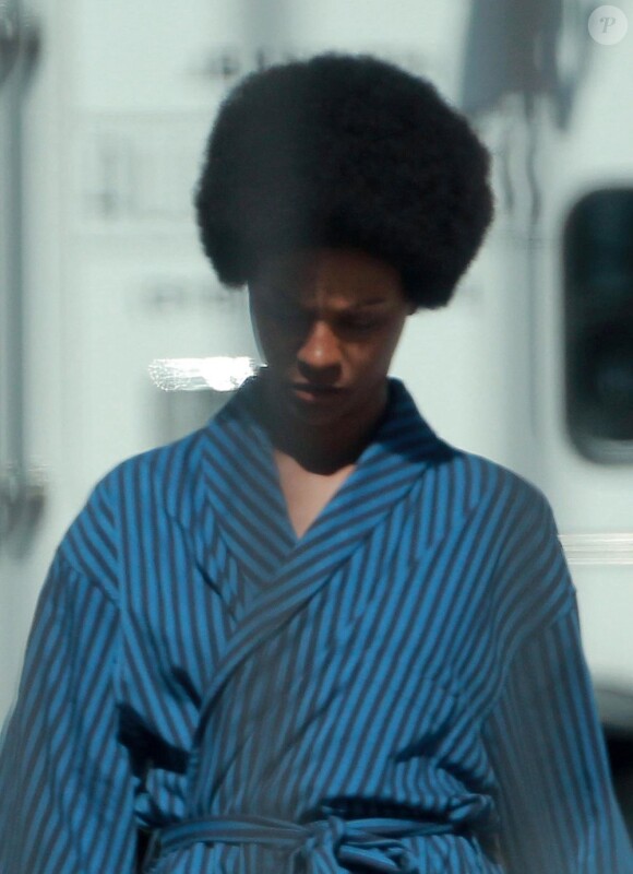 Zoe Saldana métamorphosée en Nina Simone pour le film Nina de Cynthia Mort, tourné à Los Angeles, le 25 octobre 2012.