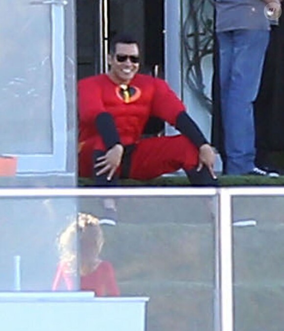 Cash Warren l'Indestructible, le mari de Jessica Alba à la fête d'Halloween de Gwen Stefani, le 27 octobre 2012.