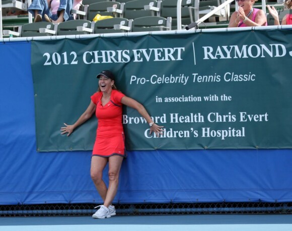 Chris Evert au Chris Evert/Raymond James Pro-Celebrity Tennis Classic à Delray Beach en Floride le 27 octobre 2012