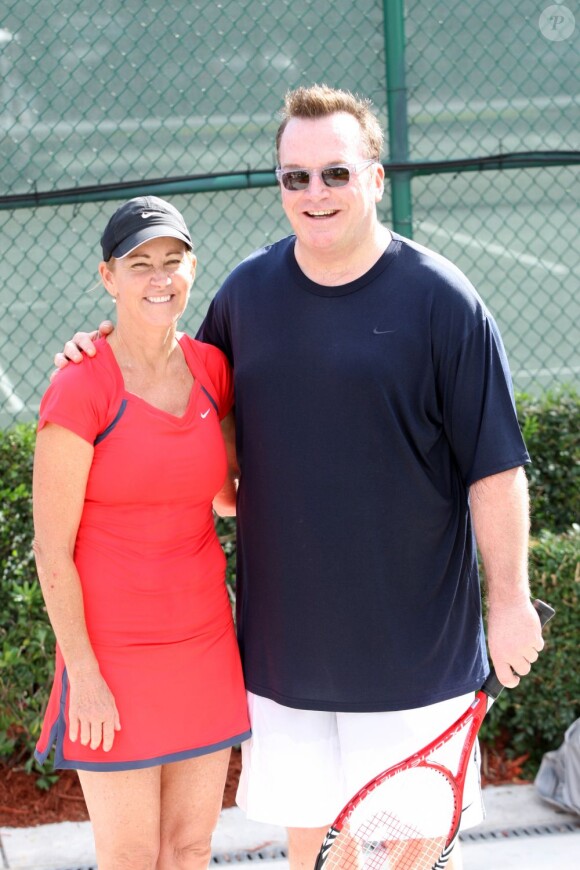Chris Evert et Tom Arnold au Chris Evert/Raymond James Pro-Celebrity Tennis Classic à Delray Beach en Floride le 27 octobre 2012