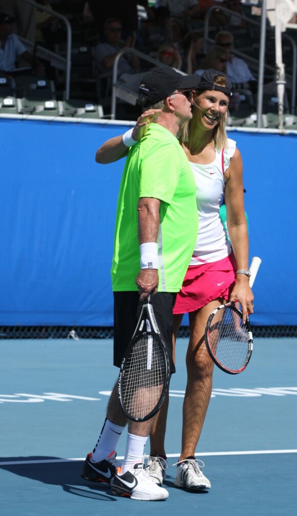 Alan Thicke et Brenda Schultz au Chris Evert/Raymond James Pro-Celebrity Tennis Classic à Delray Beach en Floride le 27 octobre 2012