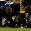 Fabrice Muamba victime d'un arrêt cardiaque lors du match entre Tottenham Hotspur et Bolton Wanderers à Londres le 17 mars 2012