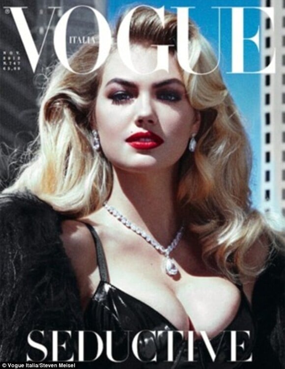 Kate Upton en couverture du magazine Vogue Italie du mois de novembre 2012