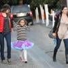 Courteney Cox et sa fille Coco dans Brentwood, Los Angeles, le 31 octobre 2012.