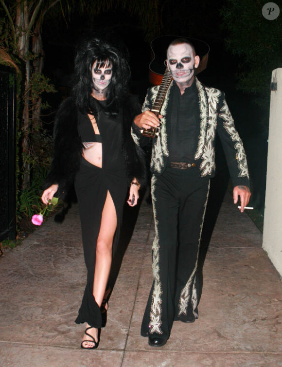 Christian Audigier et Nathalie Sorensen à la soirée Halloween de Rihanna le 31 octobre 2012 à West Hollywood