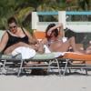 Gisele Bündchen, enceinte, sur une plage de Miami, le 4 novembre 2012.