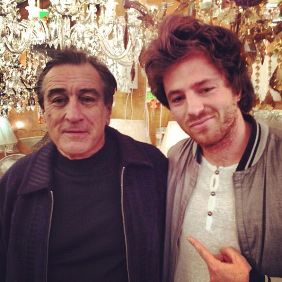 Robert De Niro et Jean dans son restaurant L'Acajou dans le 16e arrondissement de Paris