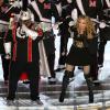 Cee Lo Green et Madonna lors du halftime show de la finale du Super Bowl, à Indianapolis, le 5 février 2012.