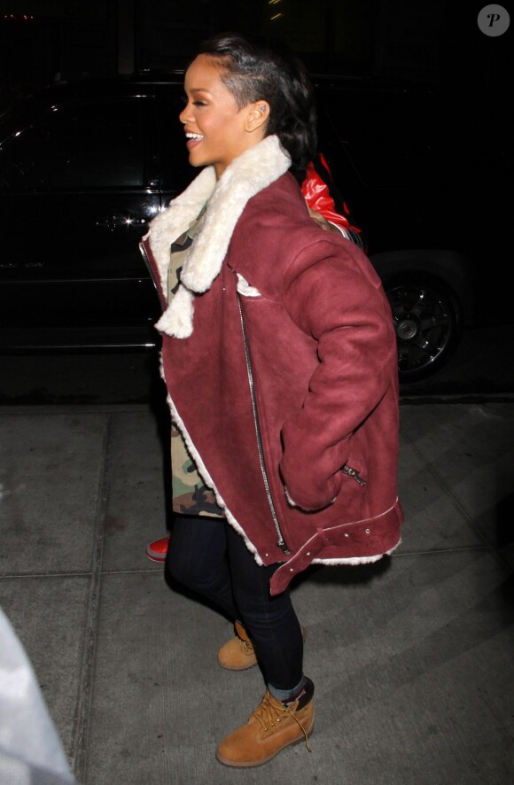 Rihanna, de retour à son hôtel, le Gansevoort. New York, 8 novembre 2012.