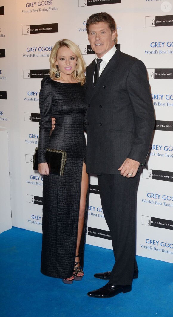David Hasselhoff et sa compagne Hayley Roberts au Grey Goose Winter Ball organisé en faveur de la Elton John Aids Foundation, à Londres, le 10 novembre 2012.