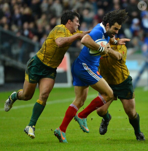 Yoann Huget lors du match entre la France et l'Australie au Stade de France à Saint-Denis le 10 novembre 2012