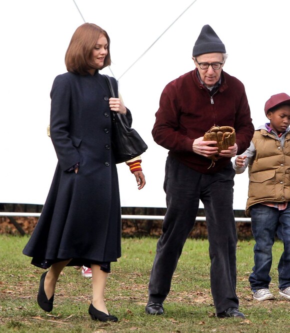 Woody Allen et Vanessa Paradis sur le tournage de Fading Gigolo le 14 novembre 2012 à New York