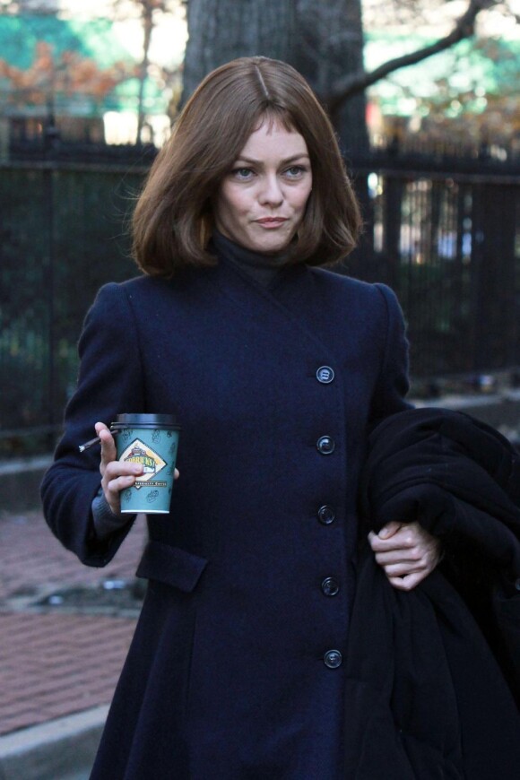 Vanessa Paradis sur le tournage de Fading Gigolo à New York, le 17 novembre 2012.